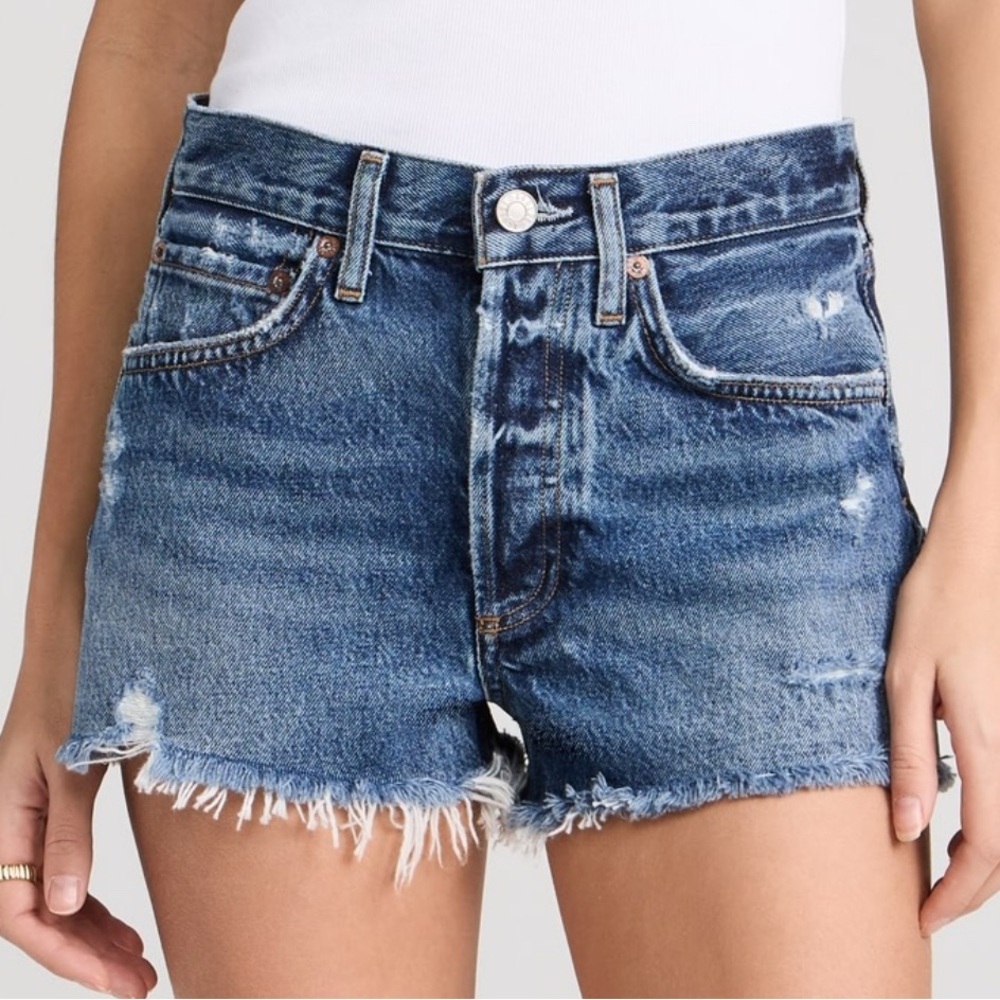 AGOLDE••Parker Vintage Distressed Jean Shorts Raw Hem••size 23